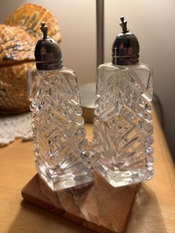 Vintage Clear Cut Crystal Salt & Pepper Made in Japan by Artmark Elegant NEW