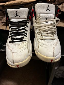 Air Jordan 12 White Black Red Sneakers