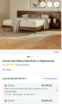 Article walnut bed frame over 1k off original price