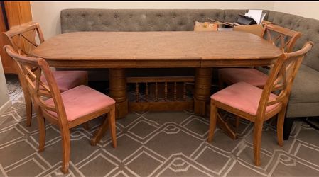 Solid wood table with 4 chairs