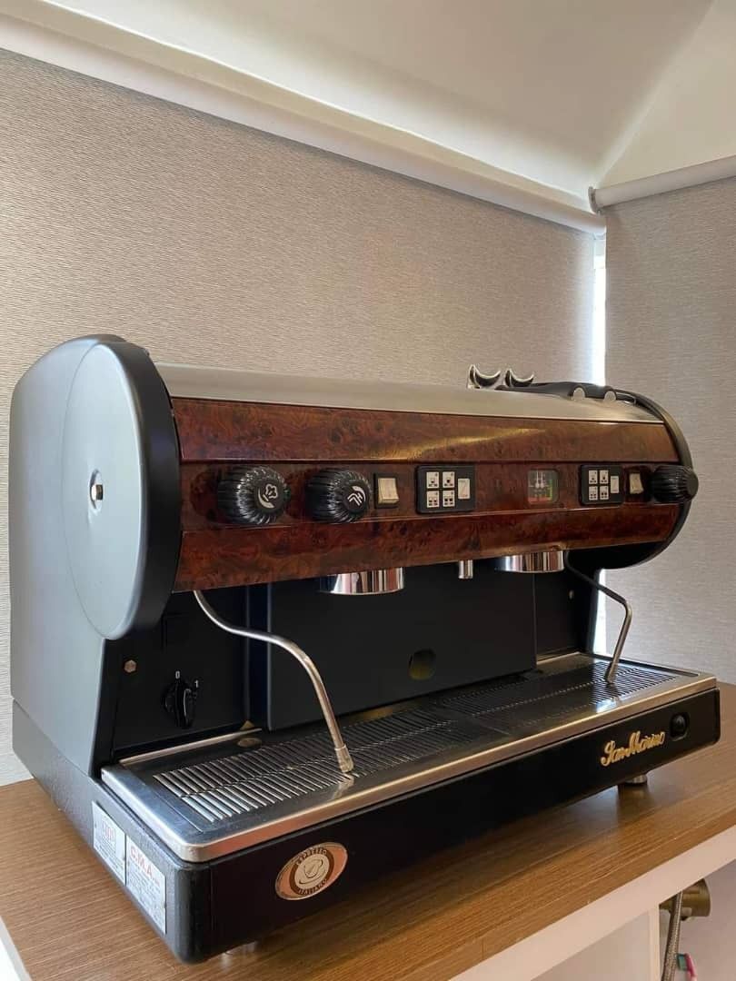 SAN MARINO LISA 2 GROUP BRIER WOOD ESPRESSO COFFEE MACHINE COMMERCIAL CAFE