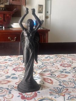 Vintage Art Nouveaulike Pot Metal Broken Angel Figural Piece:
