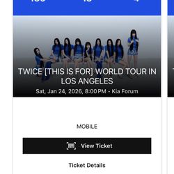 TWICE Ticket 01/24/26 (1 TICKET)