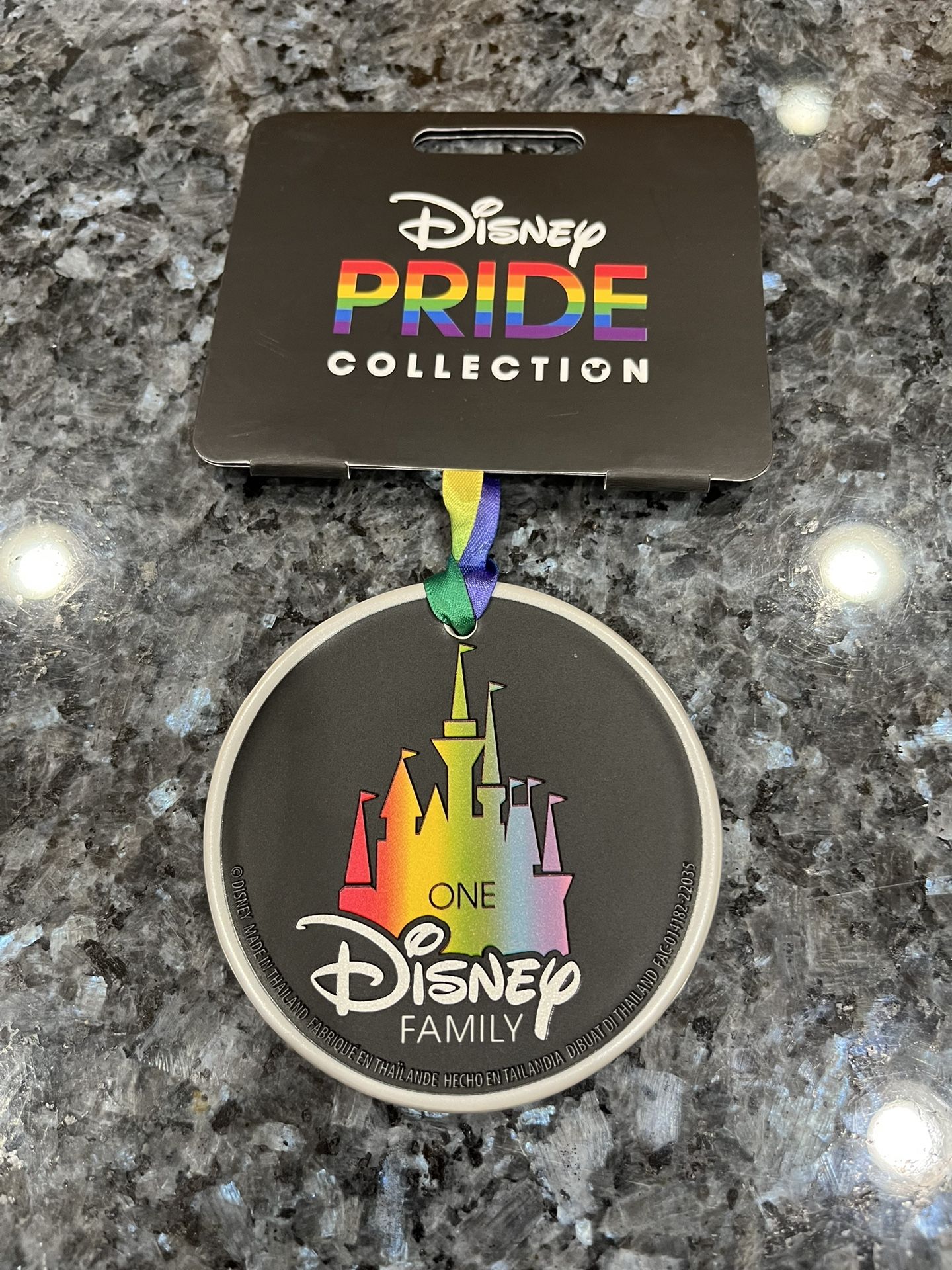 Disney Parks Pride Collection Mickey, Minnie, Goofy, Donald Ceramic Ornament.  One Disney Family.  Brand new with tag.  Smoke free home