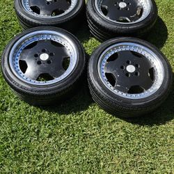 17x8 Staggered Jdm Inter-cast Wheels & Tires