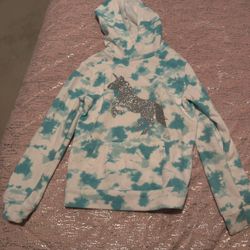 Girls Tie Dye Unicorn 6/6x Long Sleeved Shirt Hoodie 