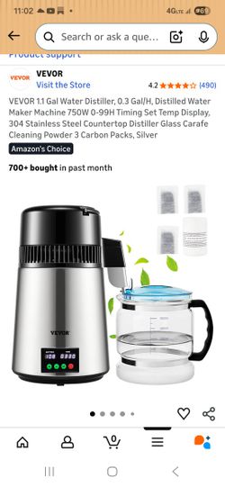 Vevor Stainless Steel Countertop Distiller