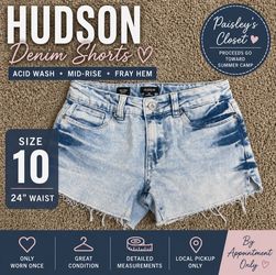 👖 Hudson Acid Wash Denim Shorts – Size 10