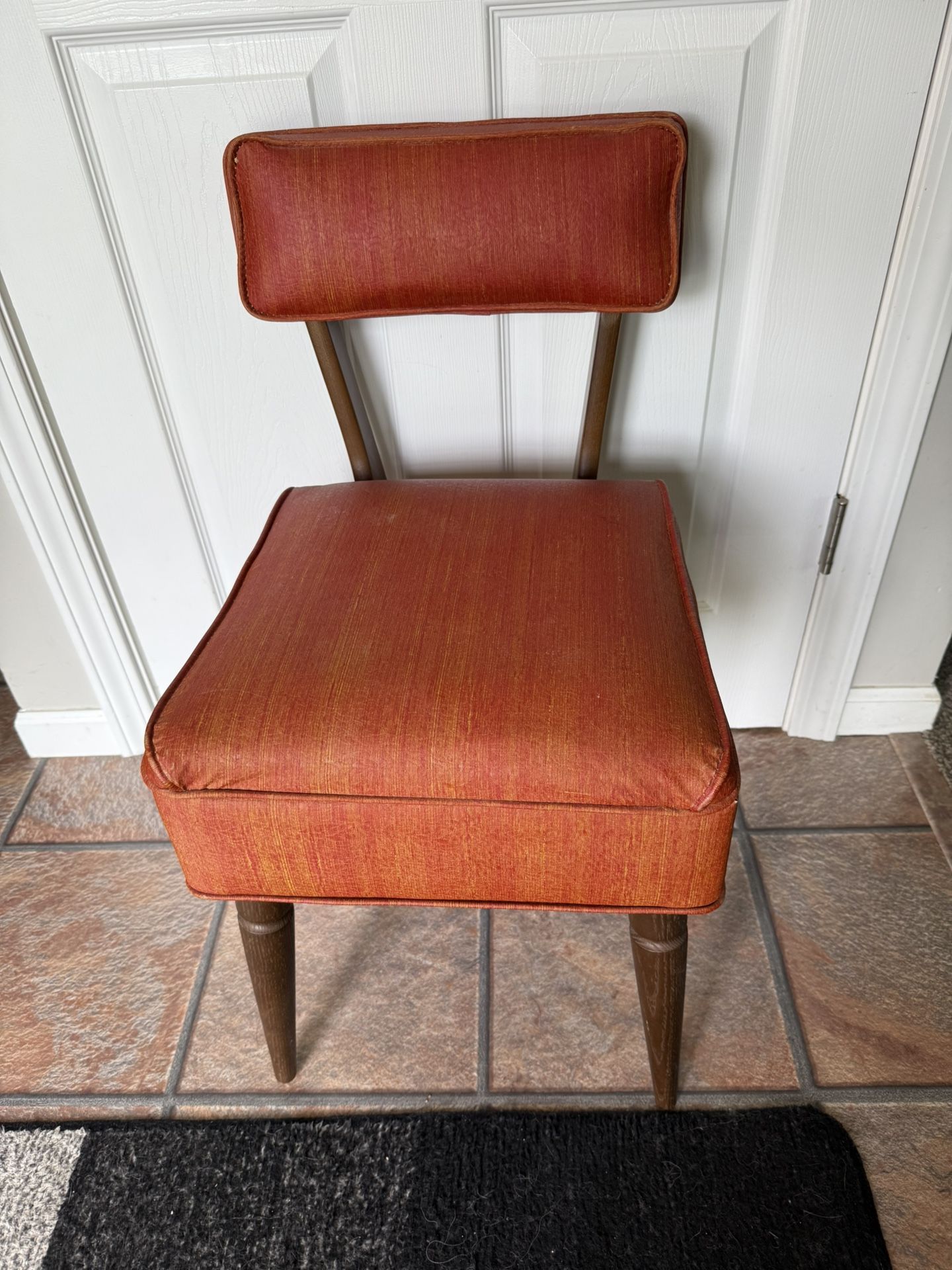 Vintage Mid-century Modern Stump Home Specialties Mfg Co Sewing Chair with In-Seat Storage and Sewing Accessories
