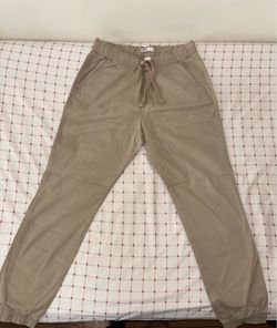 Comfortable Men's Khaki Casual Joggers (M)
