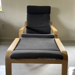 IKEA POÄNG Armchair – Birch / Dark Gray – Excellent Condition