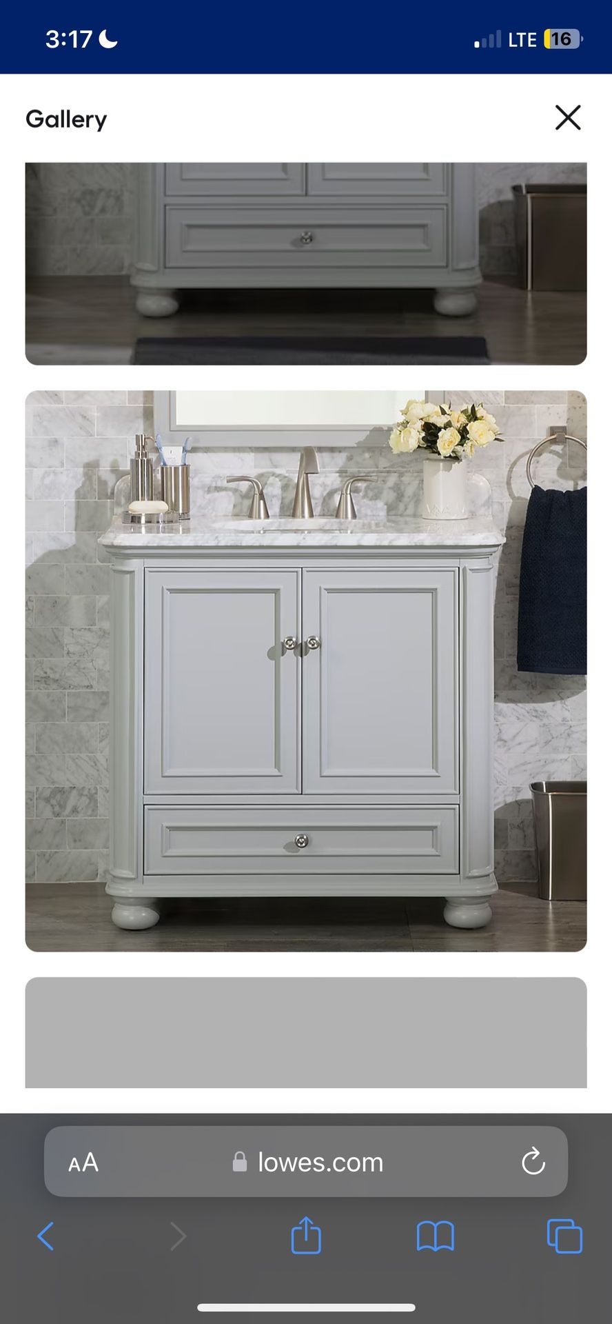 Allen + Roth Wrightsville Undermount Single Sink Bathroom Vanity