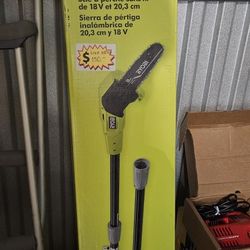 Like new 18V ryobi 8" pole saw