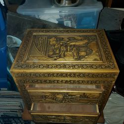 Chinese Wood Carving Small Dresser
