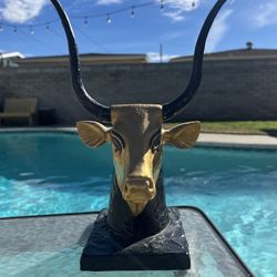 Treasures Of Tutankhamun, Numbered Limited Edition Gilt  Bust: Boehm Egyptian Salutes Sacred Cow Head #586