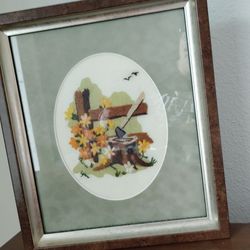 Vintage embroidery wall art