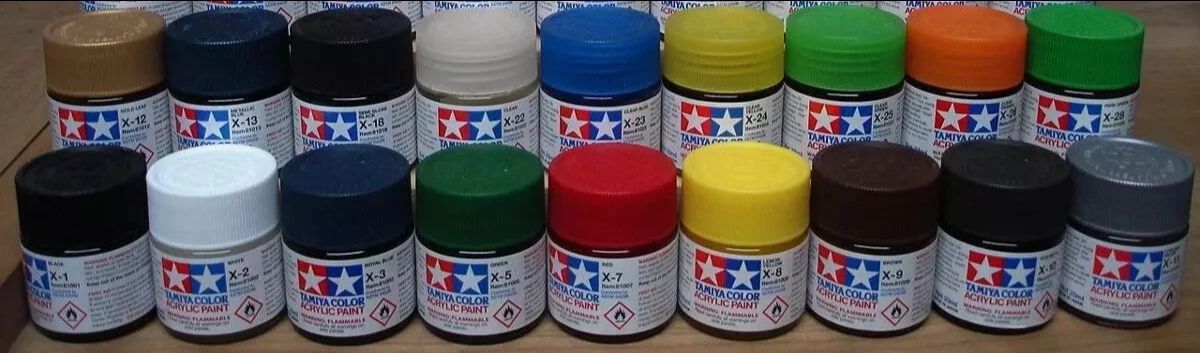 Tamiya acrylic Paints! Gundam Style Many.