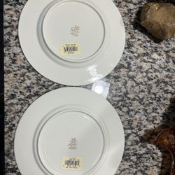 Elegant Porcelain Dinner Plates (Gold & Black Rim) – Katy 77494