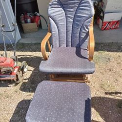 Glider Rocker Chair And Footstool