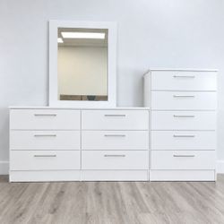 DRESSER WITH MIRROR AND CHEST