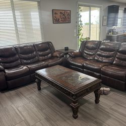 2 Reclining Sofa And Coffee Table 