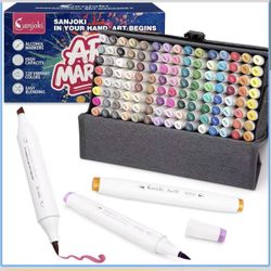 SANJOKI Profill 120 Color Marker Set Brush&Fine Tip Bold Bigger Ink Max Capacity Built for Creators Artist Adults Coloring Illustration