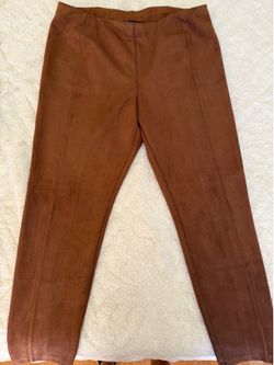 Brown Faux Suede Stretch Pants