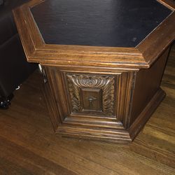 Vintage cottage core mcm retro cute side table with storage octagon