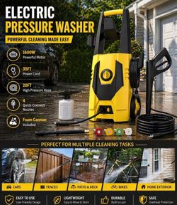 Pressure Washer - 5100PSI Max 3.4GPM Power Washer with 35FT Power Cord, 20FT Hose, Soap Tank, High Pressure Washer Electric