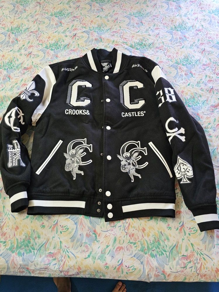 NEW Crooks & Castles Men Varsity Jacket Size Large