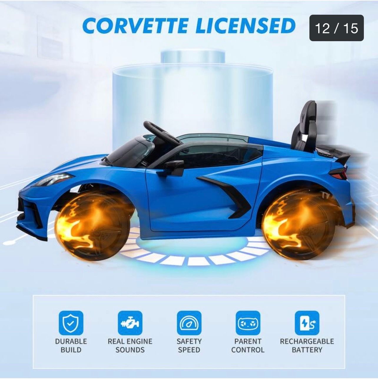 12V Kids Ride On Sports Corvette Electric Car