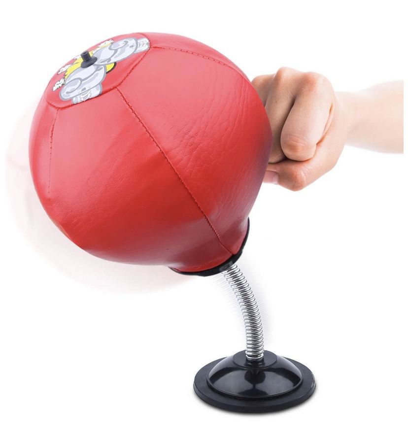 Desktop Punching Bag - Stress Buster Ball with Strong Suction Cup for Stress Relief, Boxing and Work Outs