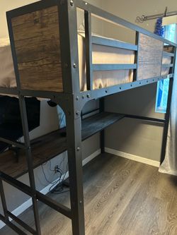twin size Bunk bed with desk on bottom
