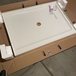 Sterling Guard+ 48 x 34 Alcove Shower Pan Base with Center Drain in White 