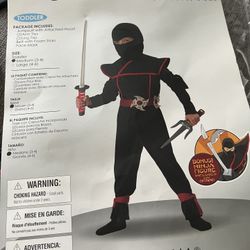 Boys Toddler Ninja Halloween Costume Size Medium