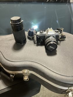 Nikon FG 35mm Film Camera — Full Vintage Photography Kit (2 Lenses, Motor Drive, Flashes, Filter Set + Bag!)