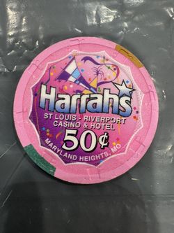 Harrahs 50 Cent Casino Chip Maryland Heights MO