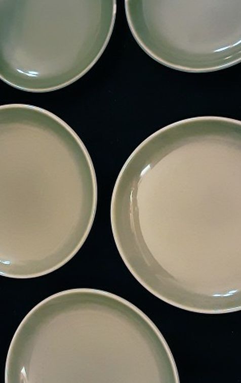 Russel Wright Oyster Gray Iroquois Casual Salad Plates & Bread Plates
