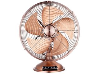 Oscillating Vintage Fan, All Metal 12" Retro Table Top Fan, Adjustable Head Tilt, Quiet 3 Speeds Plug-In Desk Fan for Bedroom Home Office & Kitchen