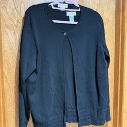 Rene Rowan Black Pointelle Twin set Size X