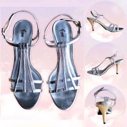 Fioni Night Silver Jane Adjustable High Heels