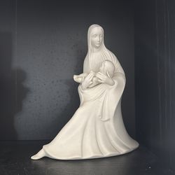Ceramic Statue of Virgin Mary holding Baby
