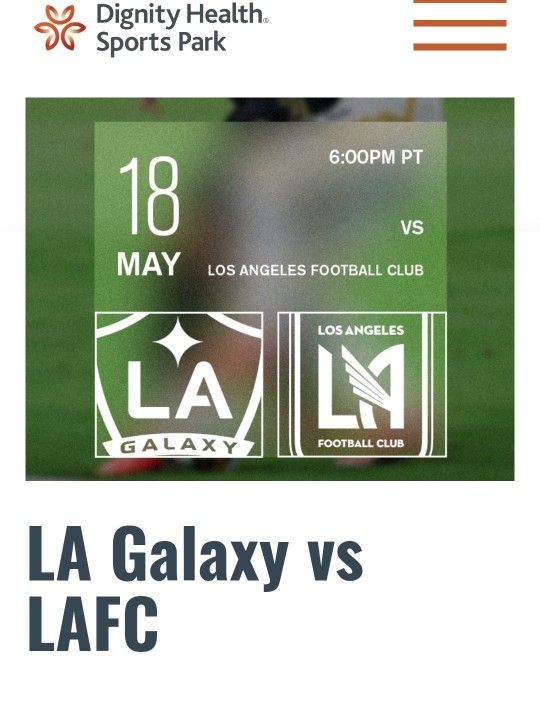 Galaxy Vs Lafc El Domingo 18 En Carson.
