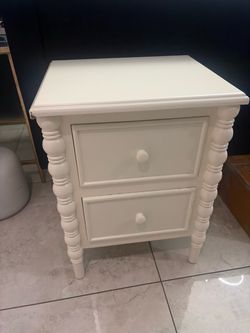 New Baxton Studio Malinda 17.7 in. White Wood End Table with 2-Drawers