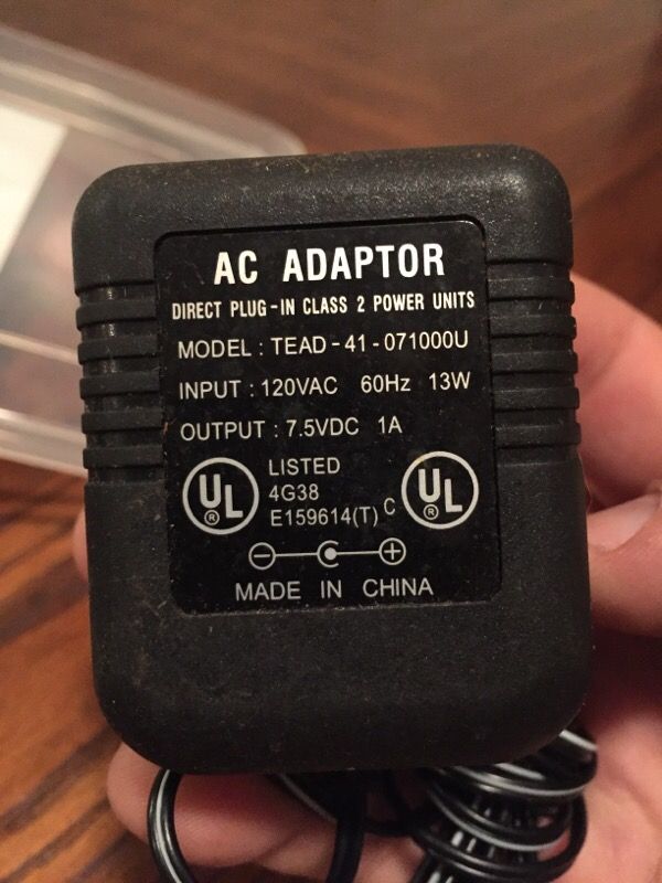 AC Adapter - Specs as shown