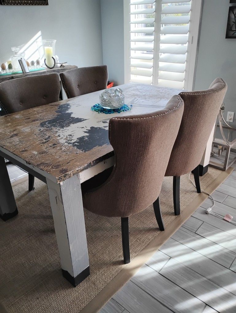 Farmhouse Dining Table And 4 Chairs