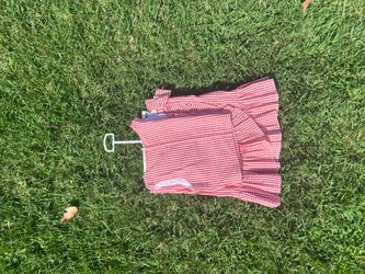 Girls Red Gingham Ruffle Dress Sz 6