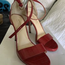 Heels - Red Crocodile Print