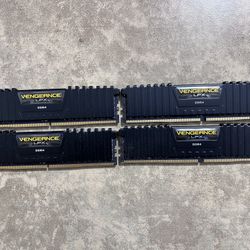 4 Corsair Vengeance LPX Total 16GB DDR4 DRAM 2400MHz C16 Desktop Memory Kit 
