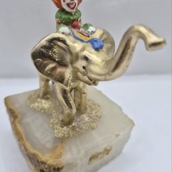 Ron Lee Signed Judi Originals Clown Figurine Statue Ride That Elephant 